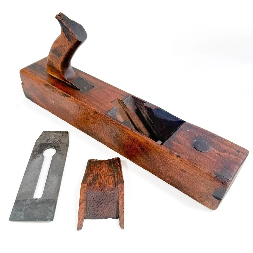 Vintage Antique Wooden Hand Plane W. Butcher Cast Steel – 19th Century Hand Tool